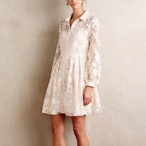 LAST CHANCE Anthropologie Clarence Lace Shirtdress 0, Like new